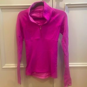 Long sleeve pink/Fuscia 3/4 zip pullover - reversible